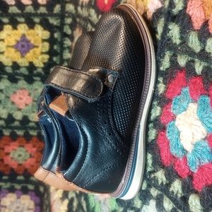 Nordstrom Black and Brown Dress Shoes with Velcro Strap